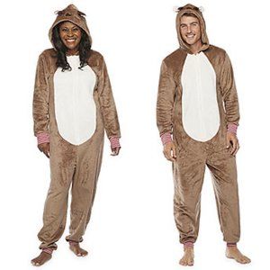 NWT Unisex Reindeer Plush Onesie Med